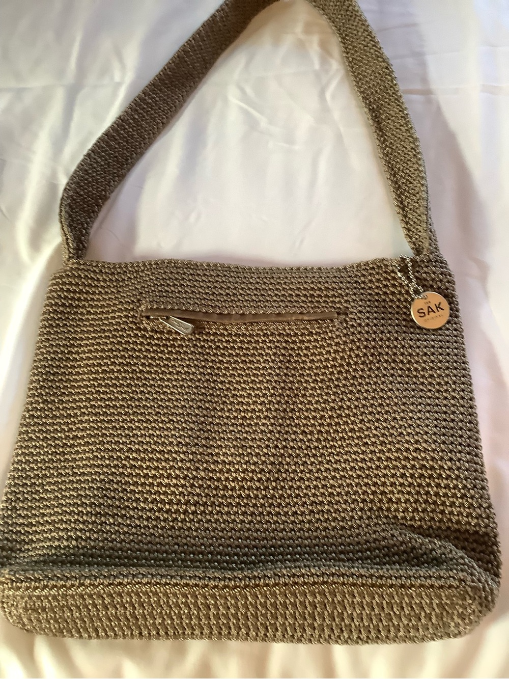 The Sak Brown Woven Shoulder Bag